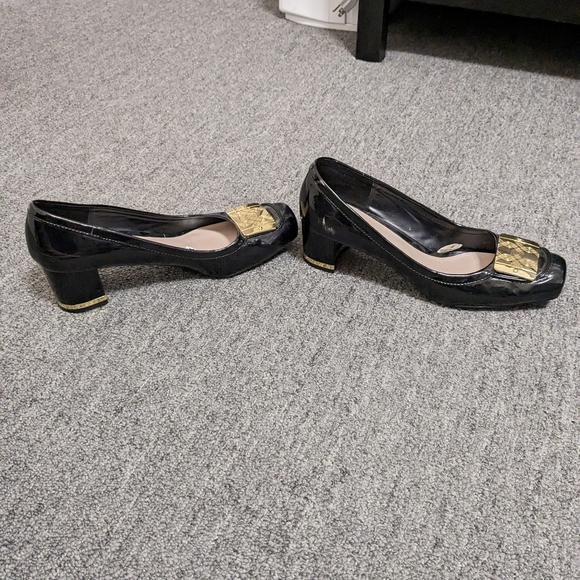 Merona black and gold chunky heels - Picture 4 of 5